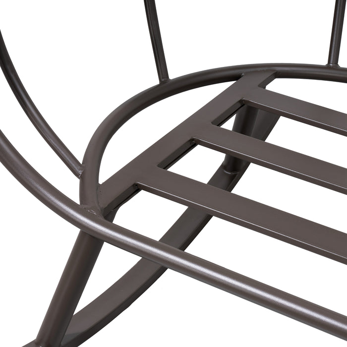 Fauteuil berçant en forme d'œuf Deko Living pour l’extérieur avec toit - brun
