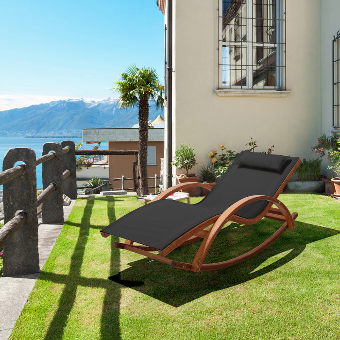 Chaise longue Deko Living pour l'extérieur - noire