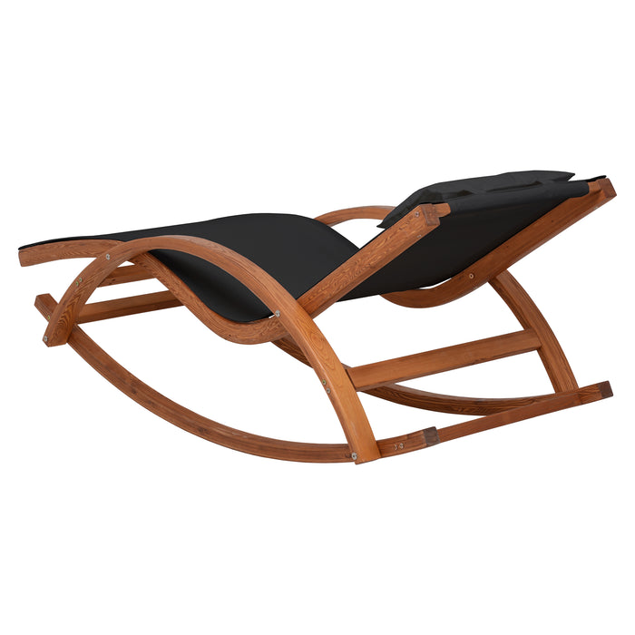 Chaise longue Deko Living pour l'extérieur - noire