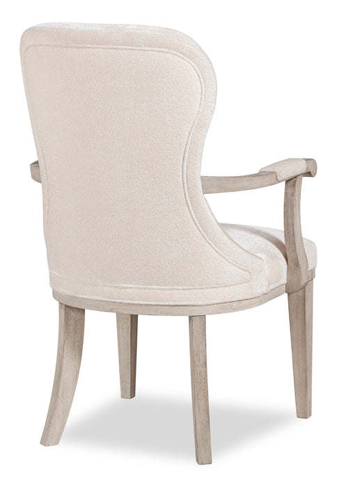 Ensemble de 2 chaises de salle à manger avec accoudoirs Corsa - gris clair et feutre ivoire