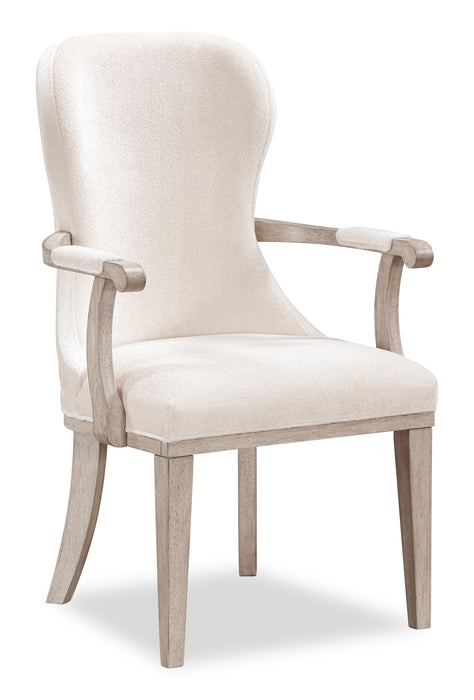 Ensemble de 2 chaises de salle à manger avec accoudoirs Corsa - gris clair et feutre ivoire