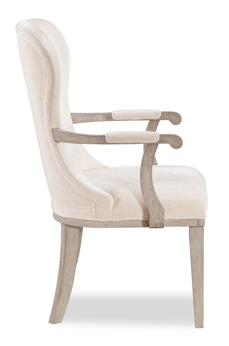Ensemble de 2 chaises de salle à manger avec accoudoirs Corsa - gris clair et feutre ivoire