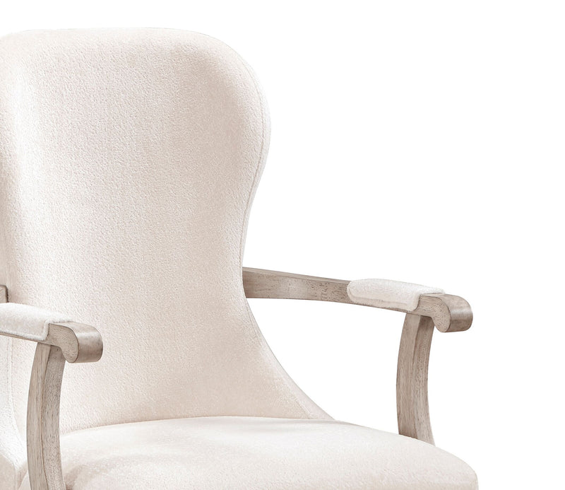 Ensemble de 2 chaises de salle à manger avec accoudoirs Corsa - gris clair et feutre ivoire