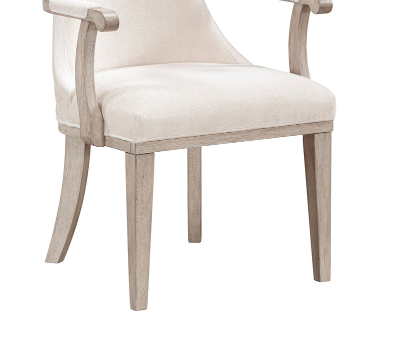 Ensemble de 2 chaises de salle à manger avec accoudoirs Corsa - gris clair et feutre ivoire
