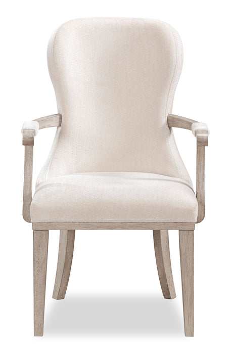 Ensemble de 2 chaises de salle à manger avec accoudoirs Corsa - gris clair et feutre ivoire