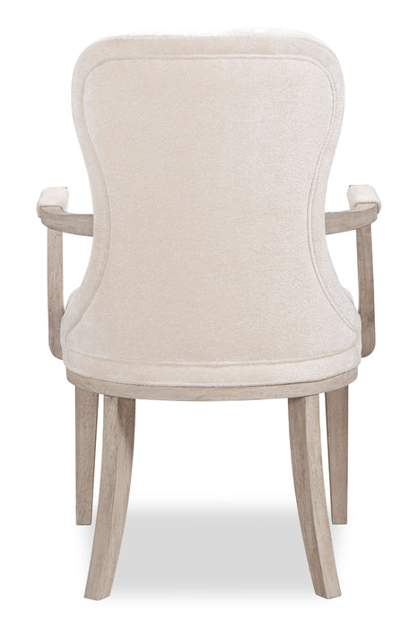 Ensemble de 2 chaises de salle à manger avec accoudoirs Corsa - gris clair et feutre ivoire