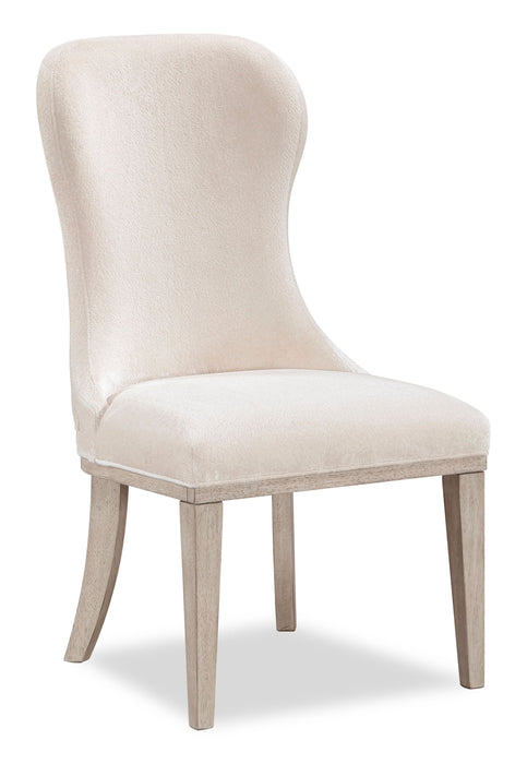 Ensemble de 2 chaises de salle à manger Corsa - gris clair et feutre ivoire