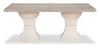 Table de salle à manger rectangulaire Corsa avec rallonge - gris clair et chêne blanc antique