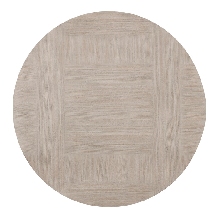 Table de salle à manger ronde Corsa - gris clair et chêne blanc antique