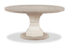 Table de salle à manger ronde Corsa - gris clair et chêne blanc antique