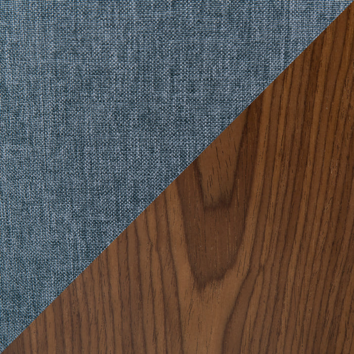 Tabouret moderne du milieu du 20e siècle Pebble de hauteur comptoir en tissu bleu - ensemble de 2