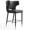 Tabouret bar Holguin de Manhattan Comfort de hauteur comptoir de 37 po avec dossier capitonné - gris