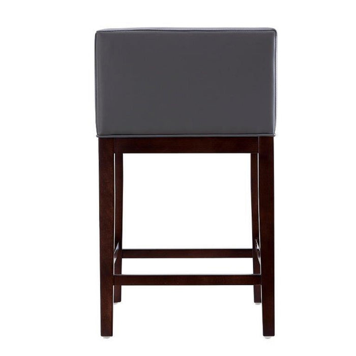 Tabouret bar Kingsley de Manhattan Comfort de hauteur comptoir de 34 po en hêtre - gris et noyer foncé