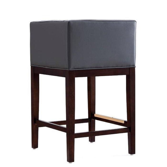 Tabouret bar Kingsley de Manhattan Comfort de hauteur comptoir de 34 po en hêtre - gris et noyer foncé