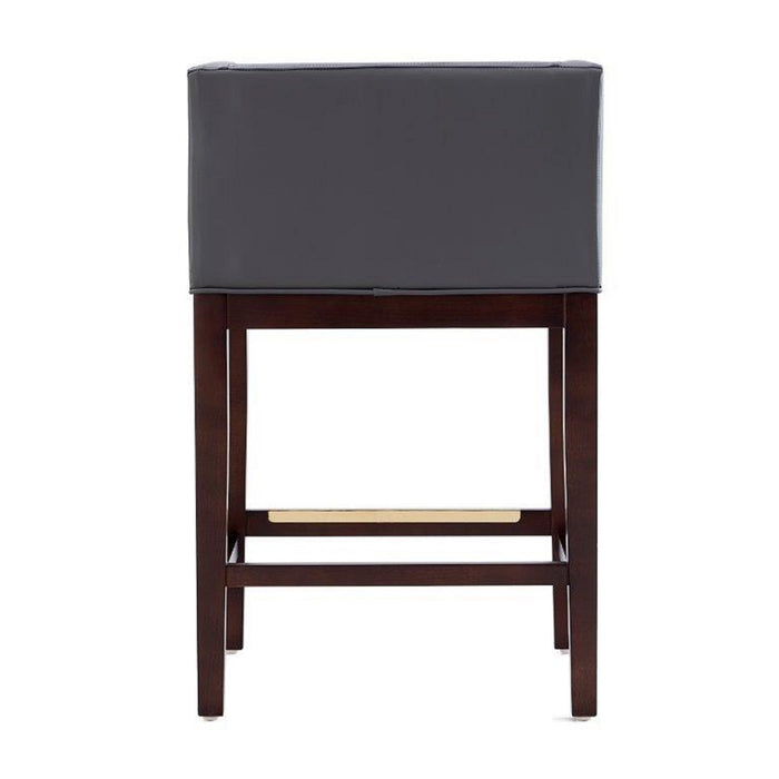 Tabouret bar Kingsley de Manhattan Comfort de hauteur comptoir de 34 po en hêtre - gris et noyer foncé