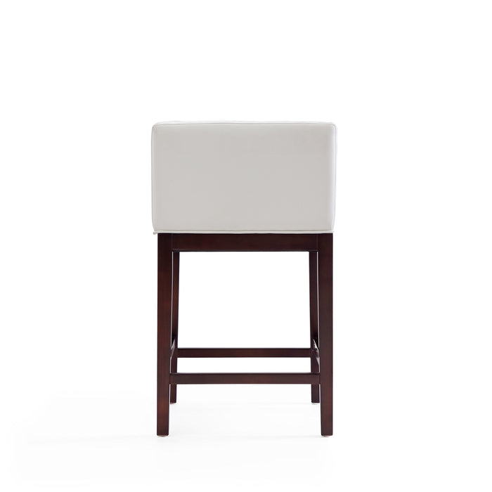 Tabouret bar Kingsley de Manhattan Comfort de hauteur comptoir de 34 po en hêtre - ivoire et noyer foncé