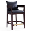 Tabouret bar Ritz de Manhattan Comfort de hauteur comptoir de 34 po en hêtre - noir et noyer foncé