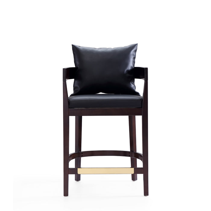 Tabouret bar Ritz de Manhattan Comfort de hauteur comptoir de 34 po en hêtre - noir et noyer foncé