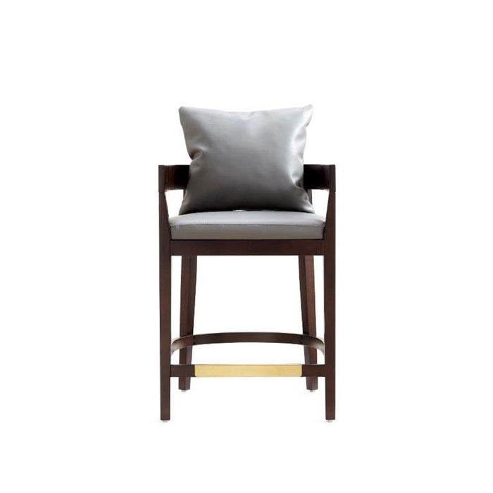 Tabouret bar Ritz de Manhattan Comfort de hauteur comptoir de 34 po en hêtre - gris et noyer foncé