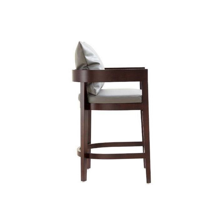 Tabouret bar Ritz de Manhattan Comfort de hauteur comptoir de 34 po en hêtre - gris et noyer foncé
