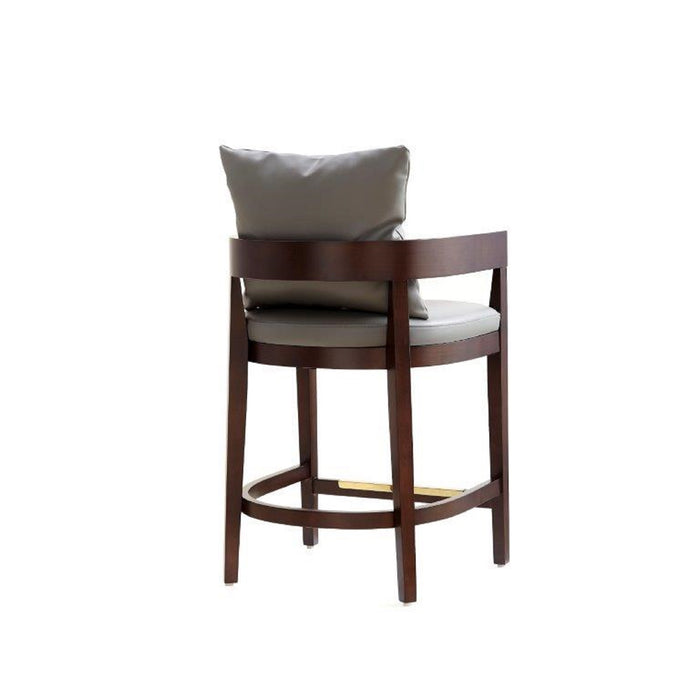 Tabouret bar Ritz de Manhattan Comfort de hauteur comptoir de 34 po en hêtre - gris et noyer foncé