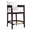 Tabouret bar Ritz de Manhattan Comfort de hauteur comptoir de 34 po en hêtre - ivoire et noyer foncé