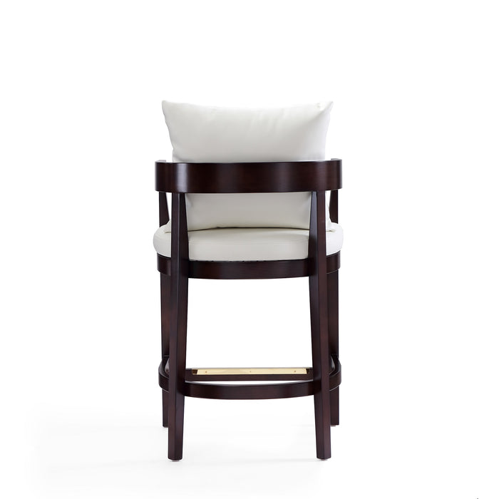 Tabouret bar Ritz de Manhattan Comfort de hauteur comptoir de 34 po en hêtre - ivoire et noyer foncé
