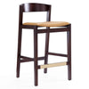 Tabouret bar Klismos de Manhattan Comfort de hauteur comptoir de 36,75 po en hêtre - chameau et noyer foncé