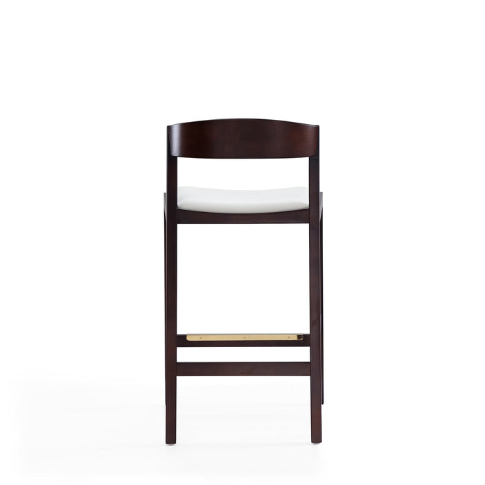 Tabouret bar Klismos de Manhattan Comfort de hauteur comptoir de 36,75 po en hêtre - ivoire et noyer foncé