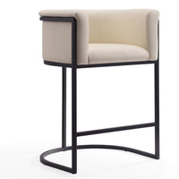 Tabouret bar Cosmopolitan de Manhattan Comfort de hauteur comptoir de 33,8 po en métal - crème et noir