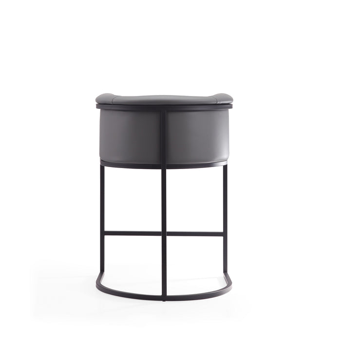 Tabouret bar Cosmopolitan de Manhattan Comfort de hauteur comptoir de 33,8 po en métal - gris et noir