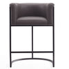 Tabouret bar Cosmopolitan de Manhattan Comfort de hauteur comptoir de 33,8 po en métal - galet et noir