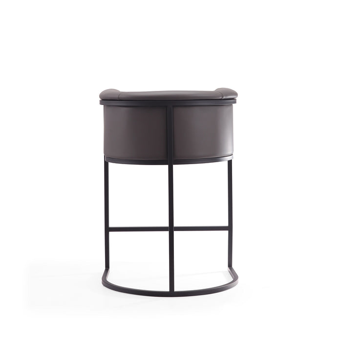 Tabouret bar Cosmopolitan de Manhattan Comfort de hauteur comptoir de 33,8 po en métal - galet et noir
