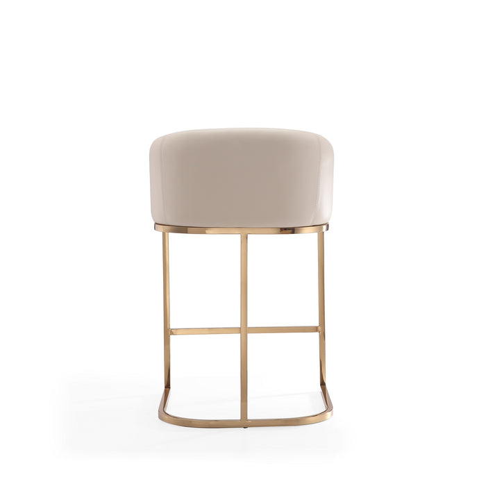 Tabouret bar Louvre de Manhattan Comfort de hauteur comptoir de 36 po en acier inoxydable - crème et doré titane 
