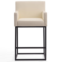 Tabouret bar Ambassador de Manhattan Comfort de hauteur comptoir de 38 po en métal - crème et noir