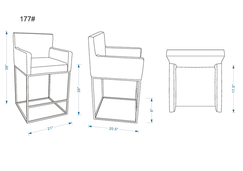 Tabouret bar Ambassador de Manhattan Comfort de hauteur comptoir de 38 po en métal - crème et noir