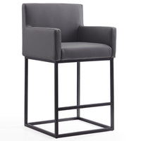 Tabouret bar Ambassador de Manhattan Comfort de hauteur comptoir de 38 po en métal - gris et noir