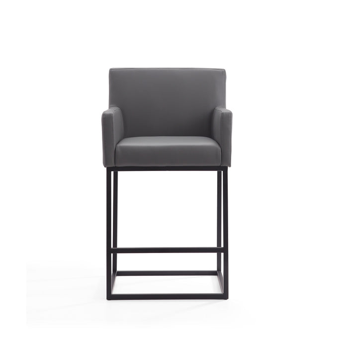 Tabouret bar Ambassador de Manhattan Comfort de hauteur comptoir de 38 po en métal - gris et noir