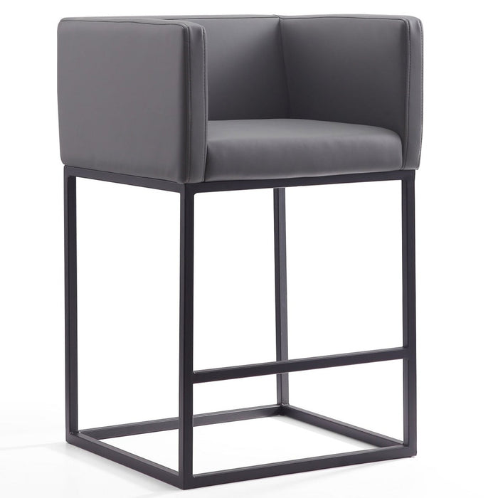 Tabouret bar Embassy de Manhattan Comfort de hauteur comptoir de 34 po en métal - gris et noir