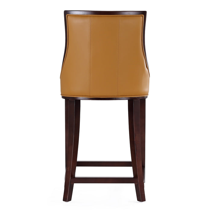 Tabouret bar Fifth Ave de Manhattan Comfort de hauteur comptoir de 39,5 po en hêtre - chameau et noyer foncé