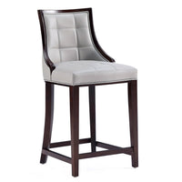 Tabouret bar Fifth Avenue de Manhattan Comfort de hauteur comptoir en similicuir - gris clair