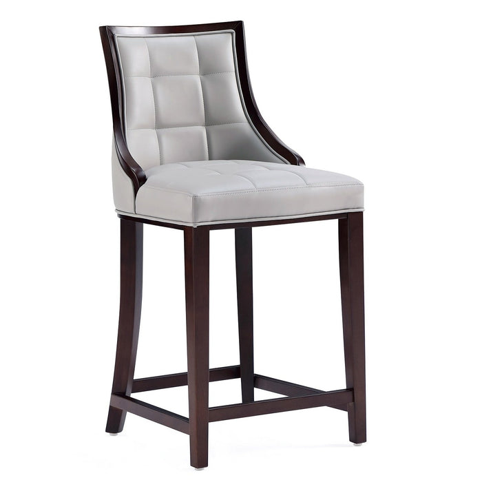 Tabouret bar Fifth Avenue de Manhattan Comfort de hauteur comptoir en similicuir - gris clair