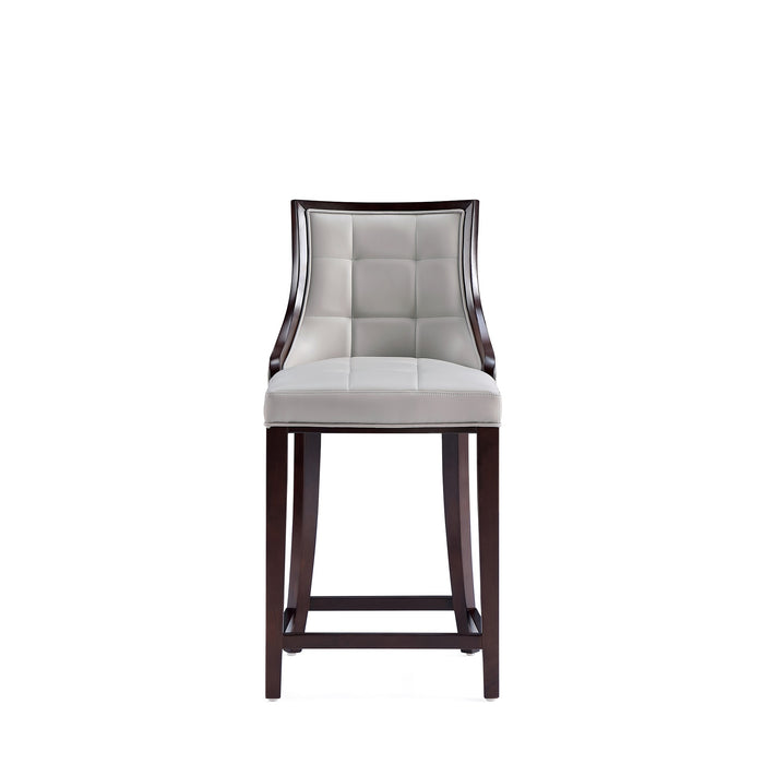 Tabouret bar Fifth Avenue de Manhattan Comfort de hauteur comptoir en similicuir - gris clair