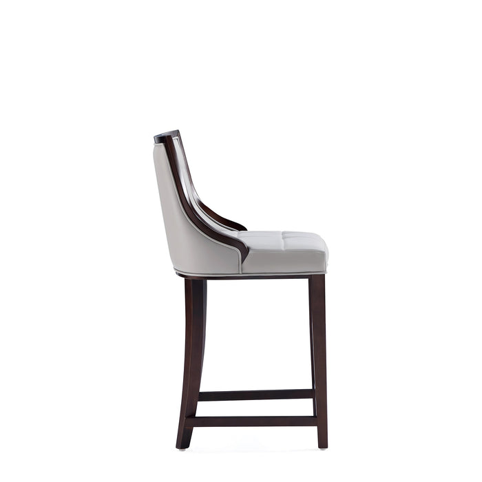 Tabouret bar Fifth Avenue de Manhattan Comfort de hauteur comptoir en similicuir - gris clair