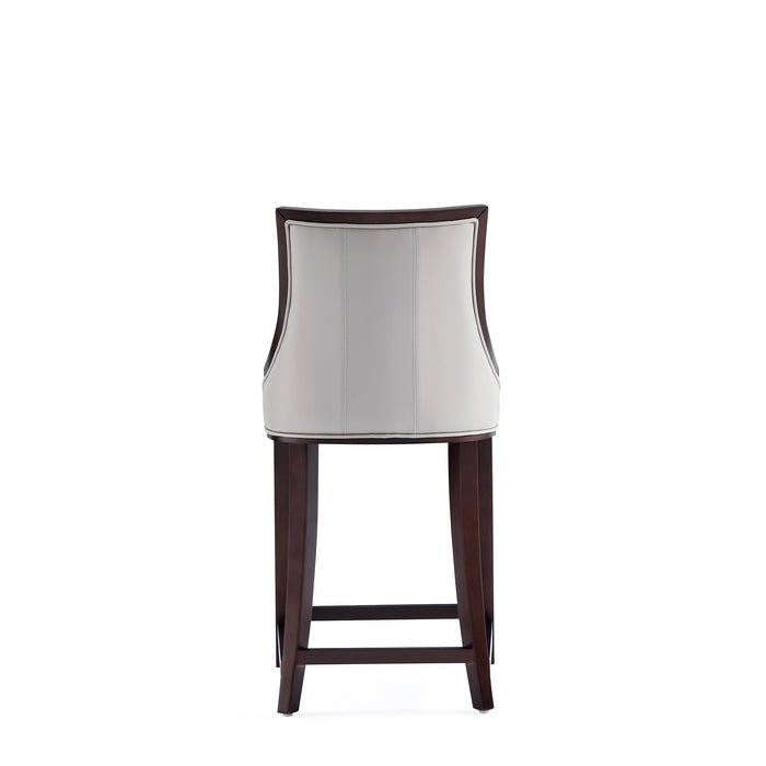 Tabouret bar Fifth Avenue de Manhattan Comfort de hauteur comptoir en similicuir - gris clair