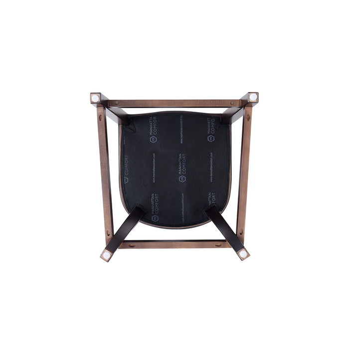 Tabouret bar Fifth Avenue de Manhattan Comfort de hauteur comptoir en similicuir - gris clair