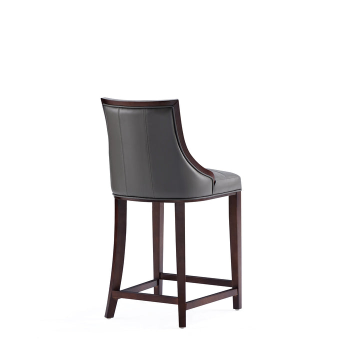 Tabouret bar Fifth Avenue de Manhattan Comfort de hauteur comptoir en similicuir - gris galet