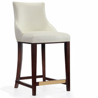 Tabouret bar moderne Shubert de Manhattan Comfort de hauteur comptoir en similicuir - ivoire