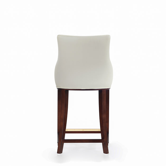 Tabouret bar moderne Shubert de Manhattan Comfort de hauteur comptoir en similicuir - ivoire