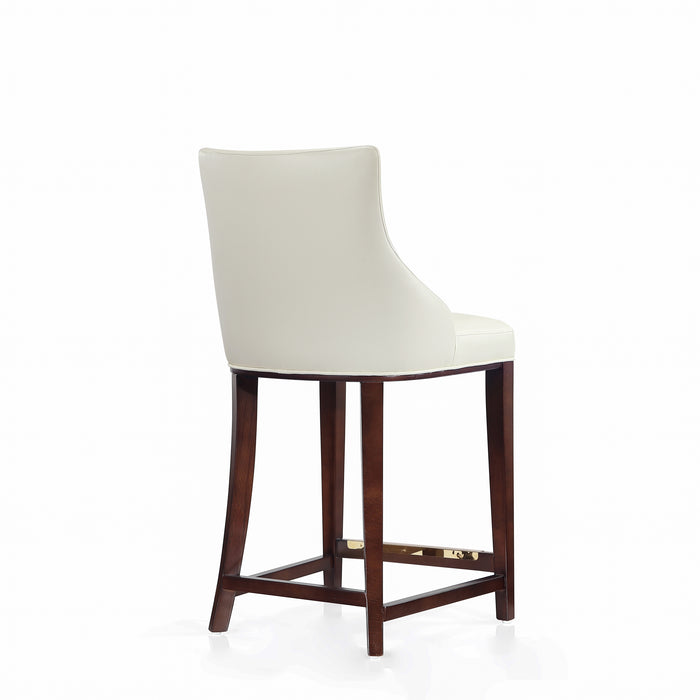 Tabouret bar moderne Shubert de Manhattan Comfort de hauteur comptoir en similicuir - ivoire
